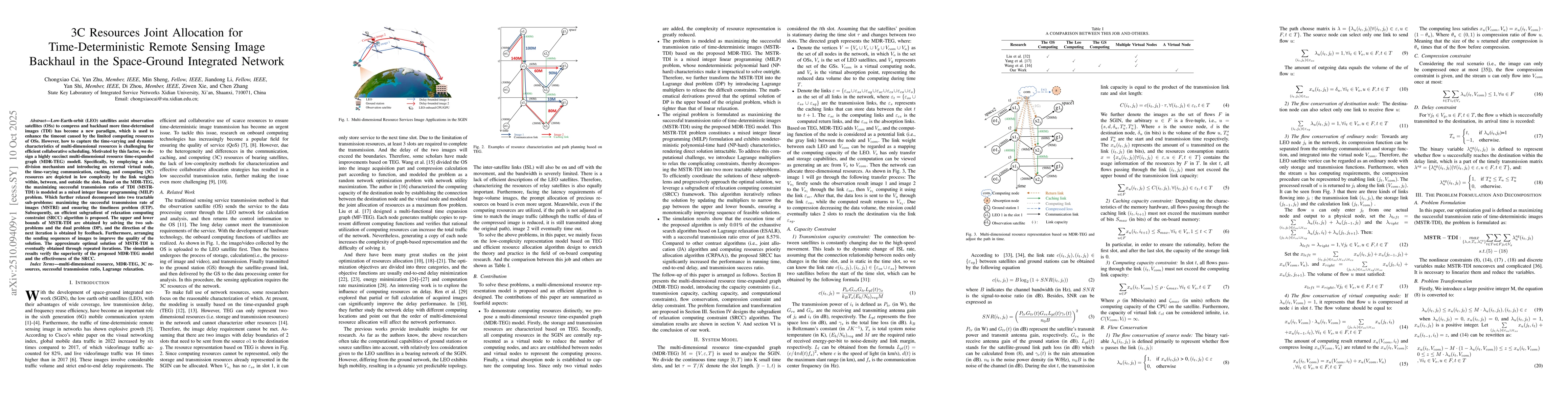 Thumbnail for 3C Resources Joint Allocation for Time-Deterministic Remote Sensing
  Image Backhaul in the Space-Ground Integrated Network