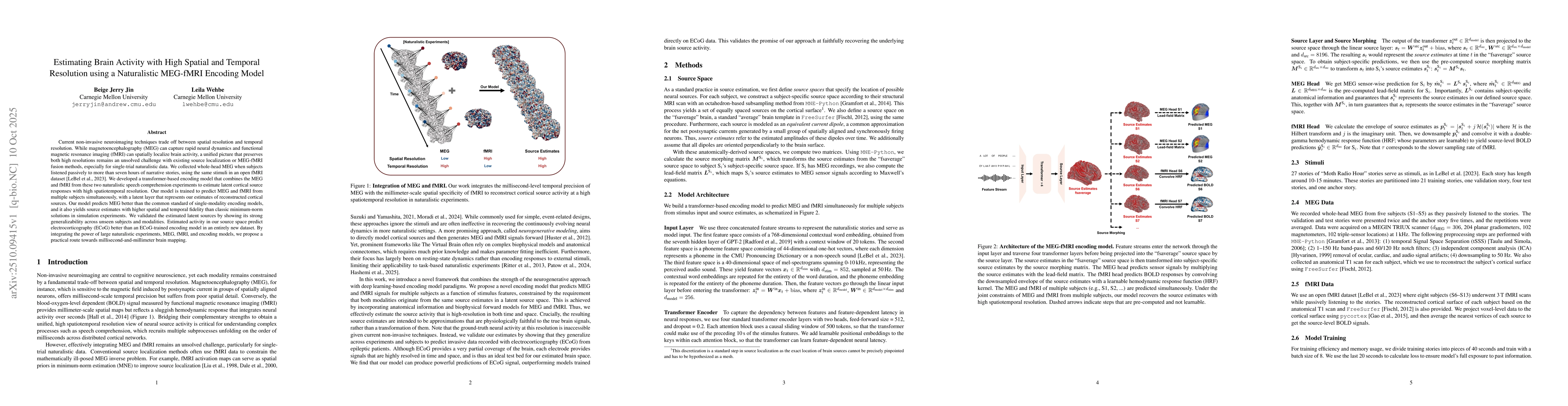 Thumbnail for Estimating Brain Activity with High Spatial and Temporal Resolution
  using a Naturalistic MEG-fMRI Encoding Model