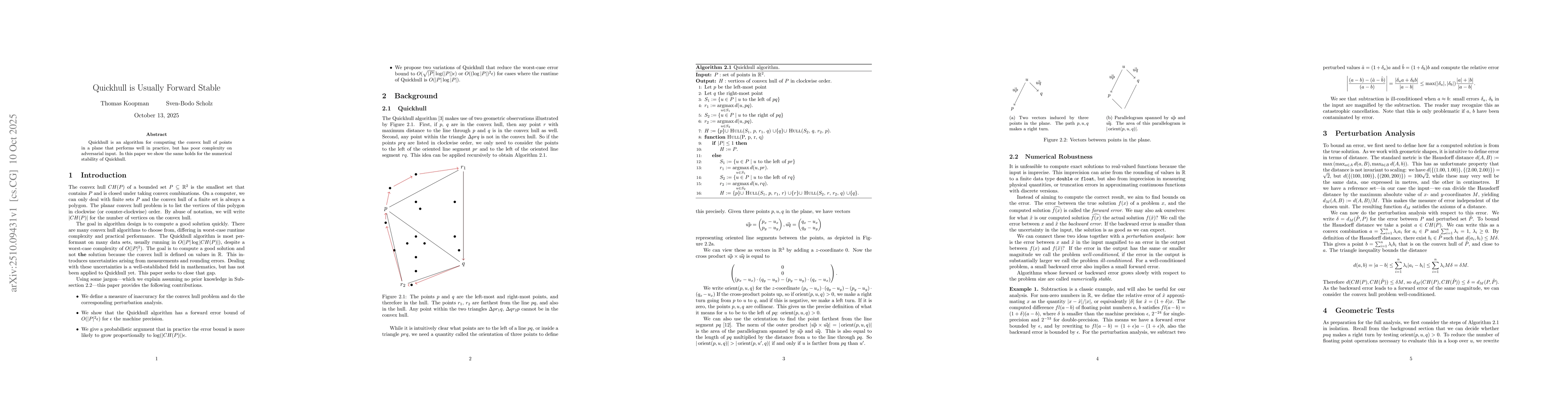 Thumbnail for Quickhull is Usually Forward Stable