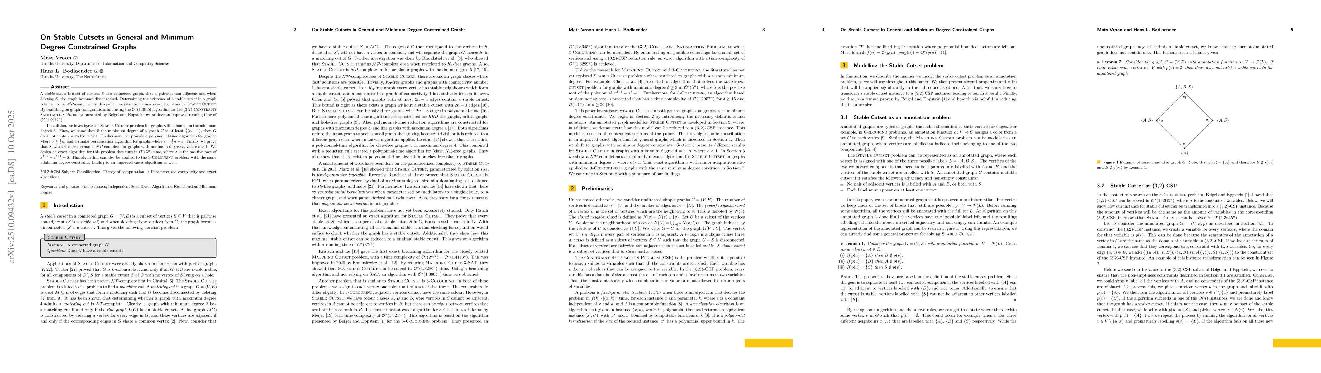 Thumbnail for On Stable Cutsets in General and Minimum Degree Constrained Graphs