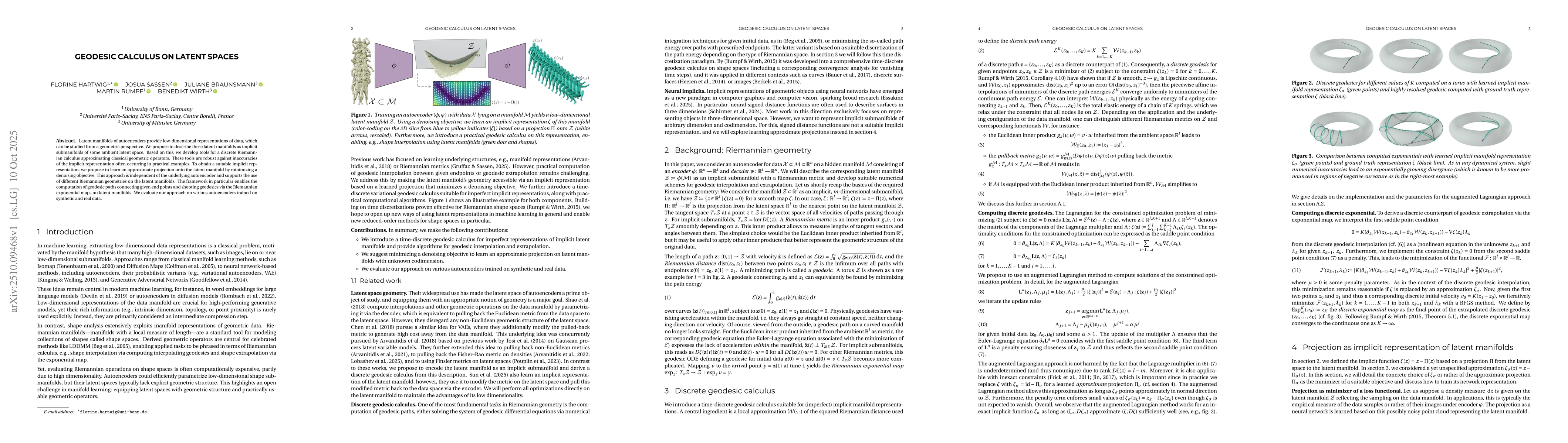 Thumbnail for Geodesic Calculus on Latent Spaces