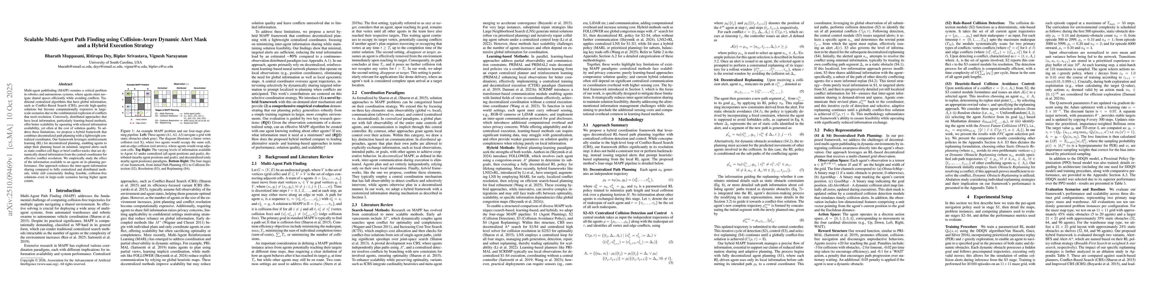 Thumbnail for Scalable Multi-Agent Path Finding using Collision-Aware Dynamic Alert
  Mask and a Hybrid Execution Strategy