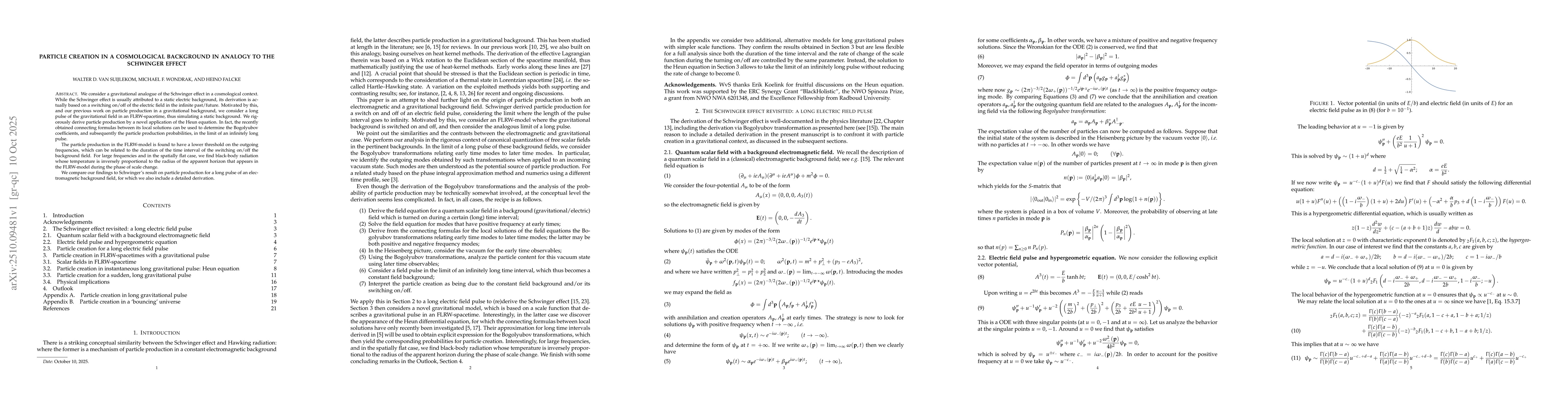 Thumbnail for Particle creation in a cosmological background in analogy to the
  Schwinger effect