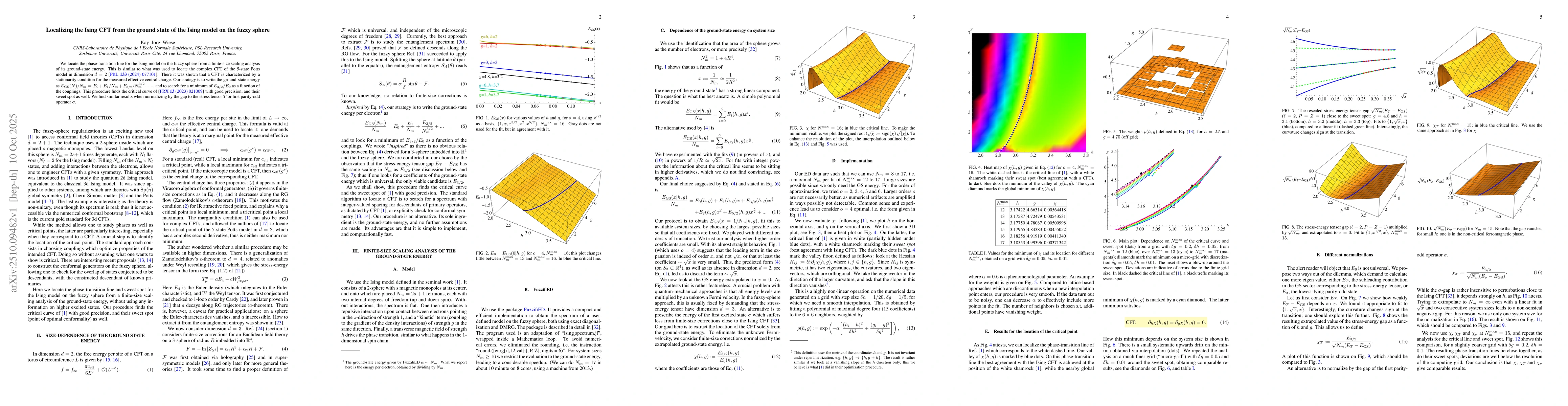 Thumbnail for Localizing the Ising CFT from the ground state of the Ising model on the
  fuzzy sphere
