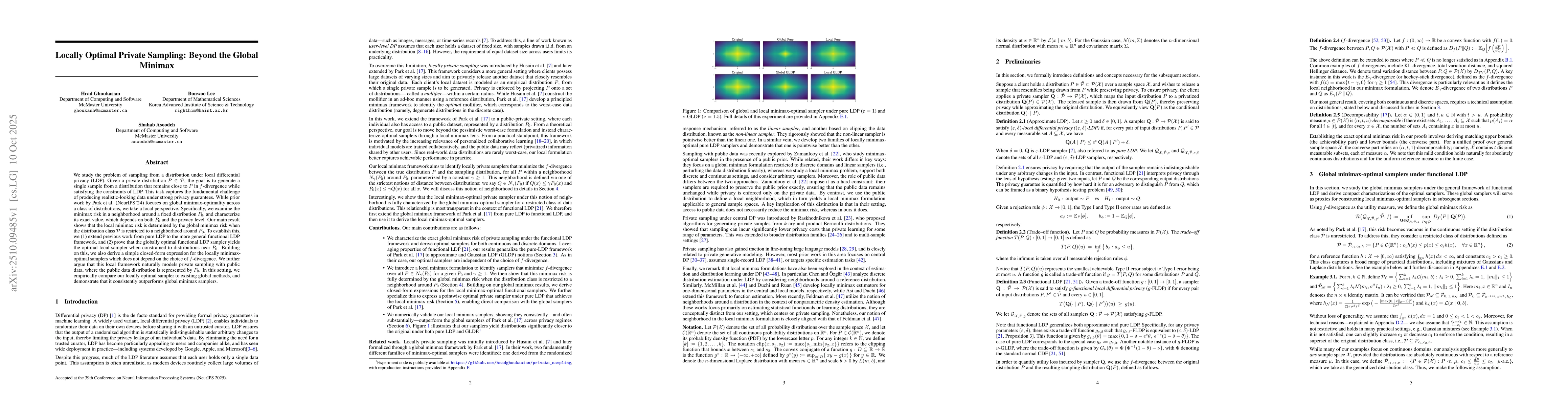 Thumbnail for Locally Optimal Private Sampling: Beyond the Global Minimax