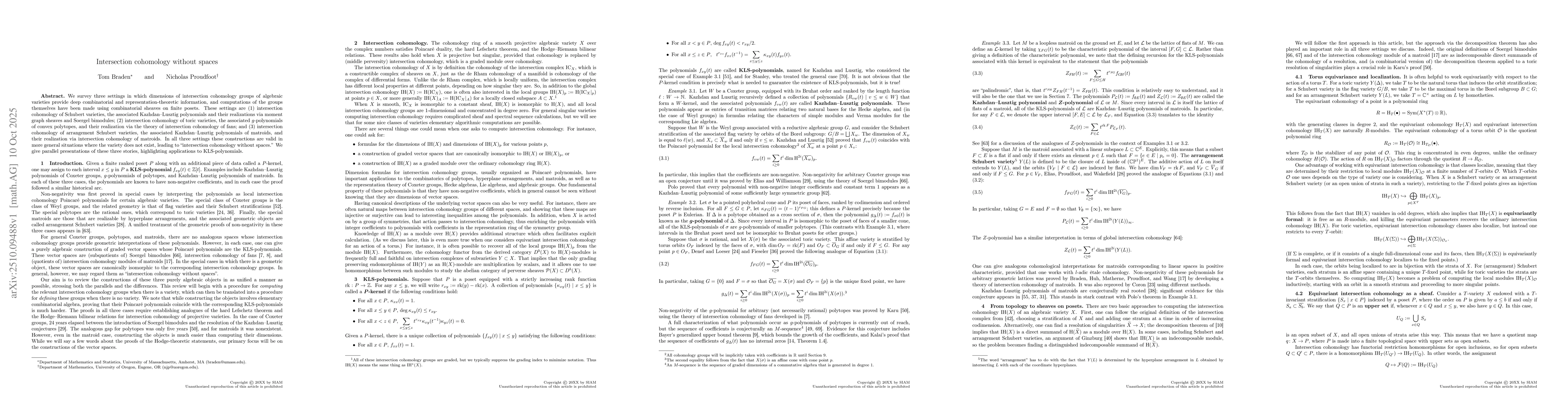 Thumbnail for Intersection cohomology without spaces