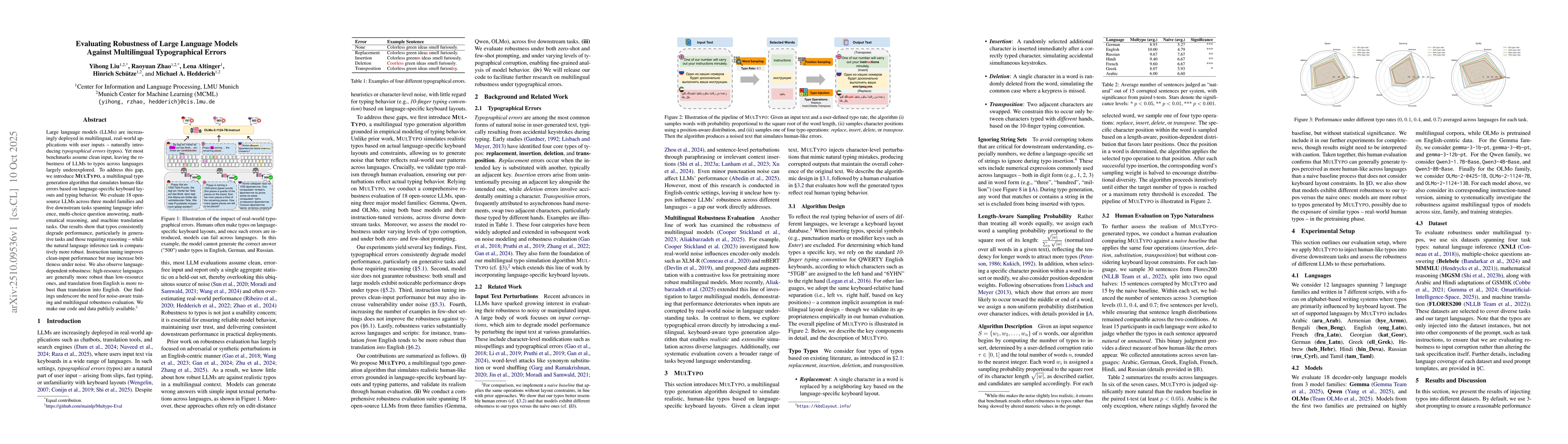 Thumbnail for Evaluating Robustness of Large Language Models Against Multilingual
  Typographical Errors
