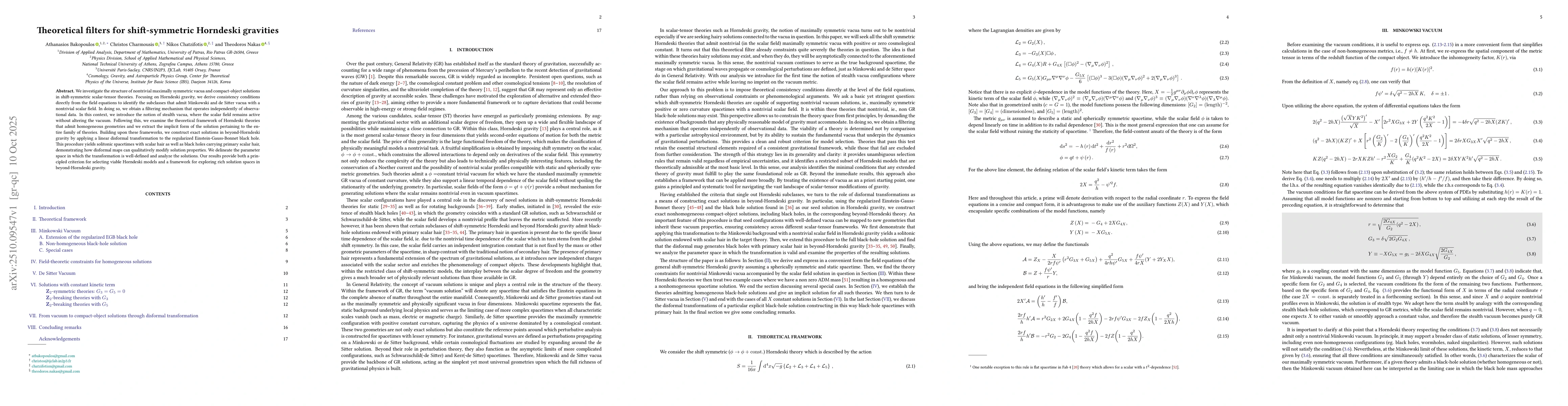 Thumbnail for Theoretical filters for shift-symmetric Horndeski gravities