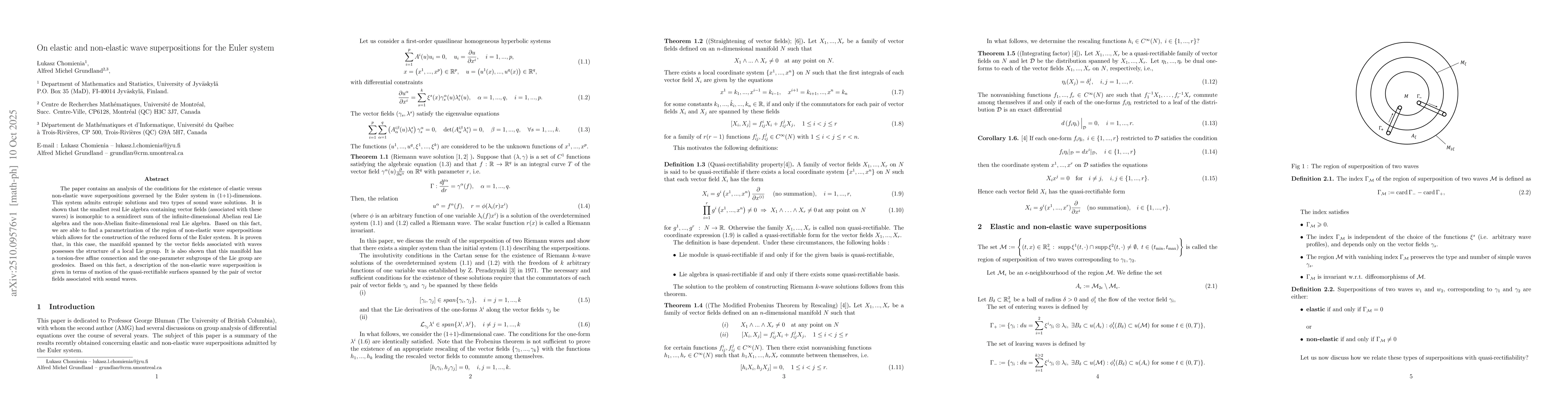Thumbnail for On elastic and non-elastic wave superpositions for the Euler system