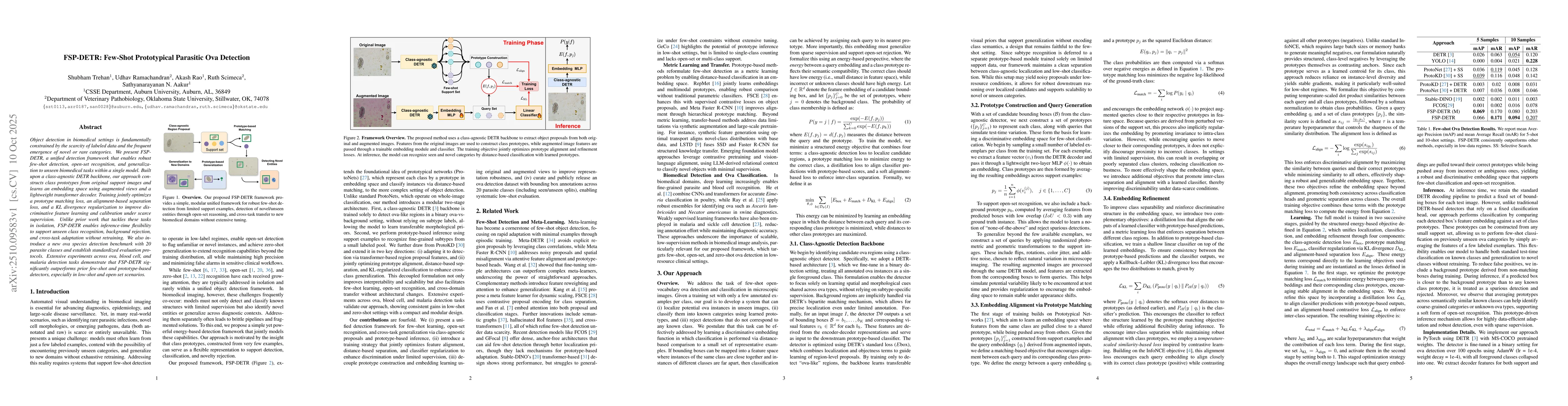 Thumbnail for FSP-DETR: Few-Shot Prototypical Parasitic Ova Detection