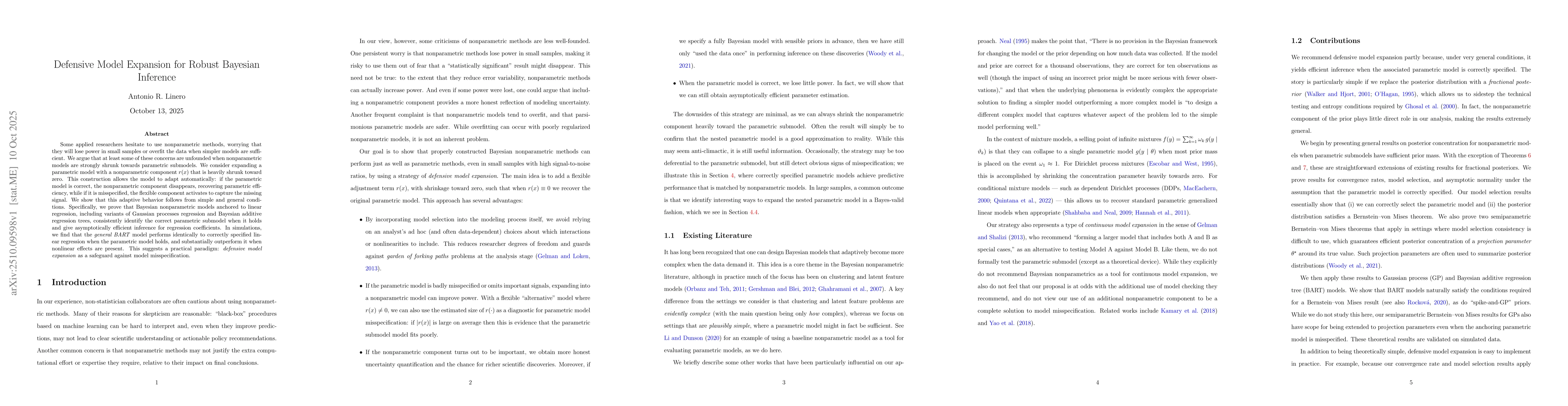 Thumbnail for Defensive Model Expansion for Robust Bayesian Inference