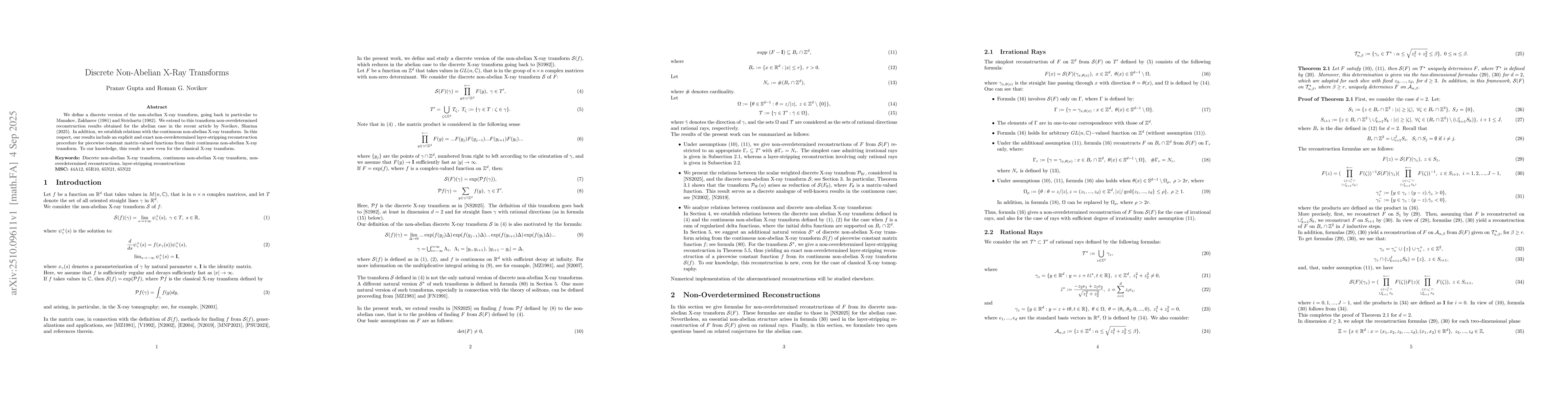Thumbnail for Discrete non-abelian X-ray transforms