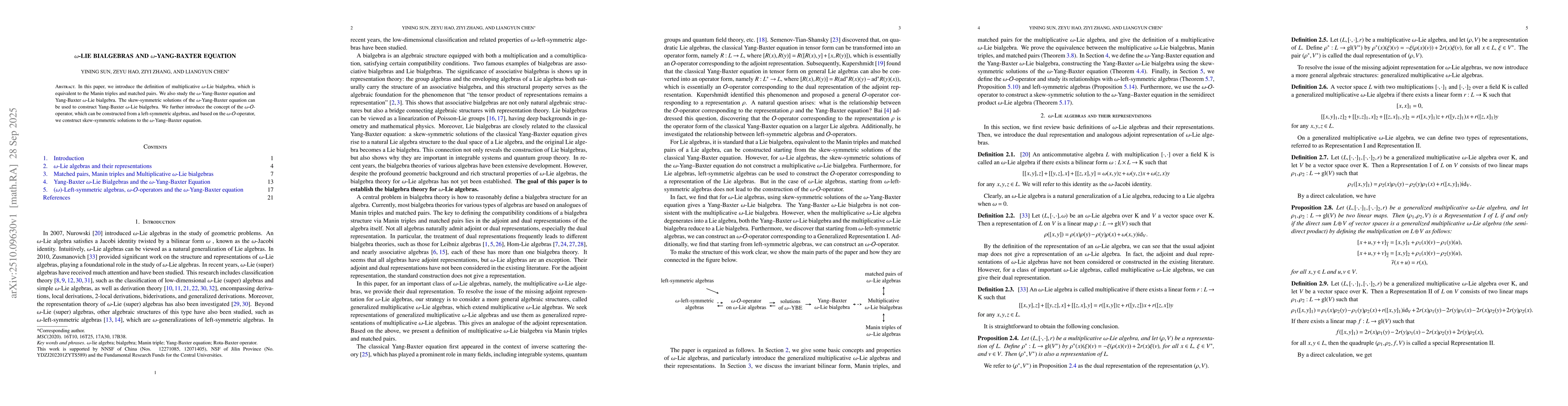 Thumbnail for $ω$-Lie bialgebras and $ω$-Yang-Baxter equation