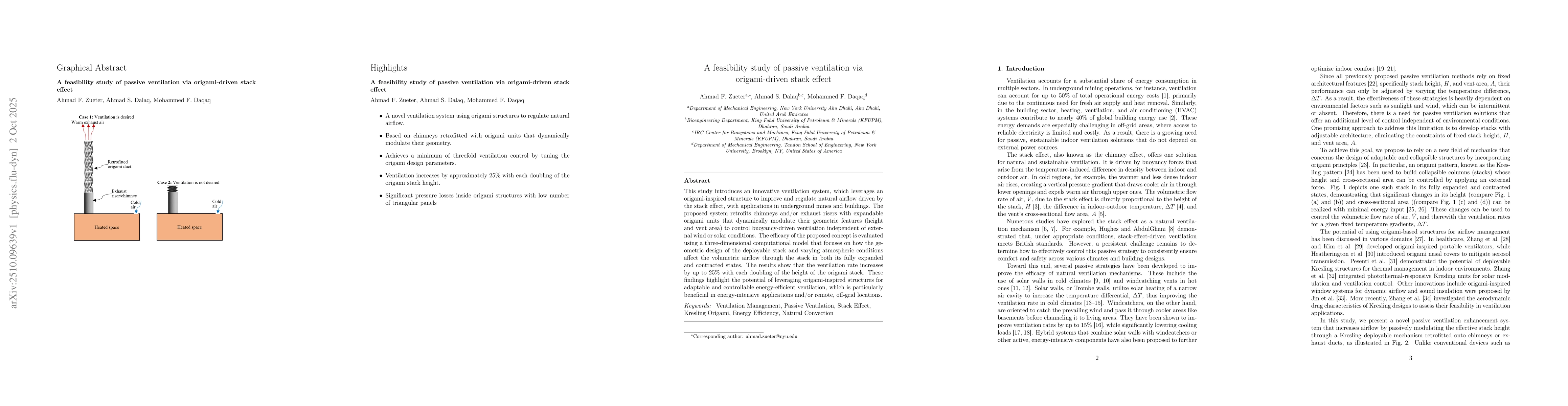 Thumbnail for A feasibility study of passive ventilation via origami-driven stack
  effect