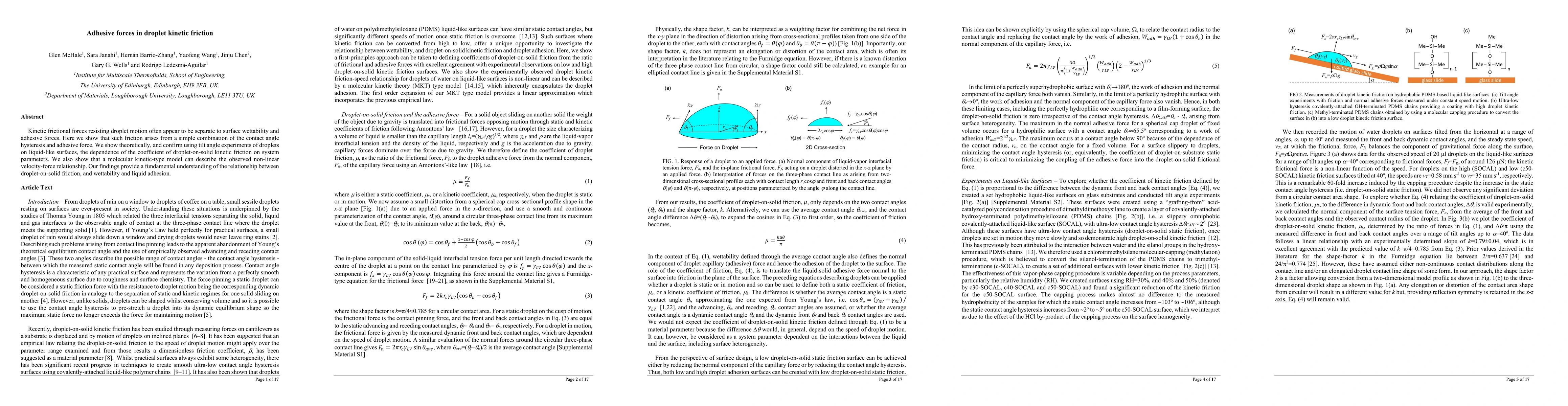 Thumbnail for Adhesive forces in droplet kinetic friction
