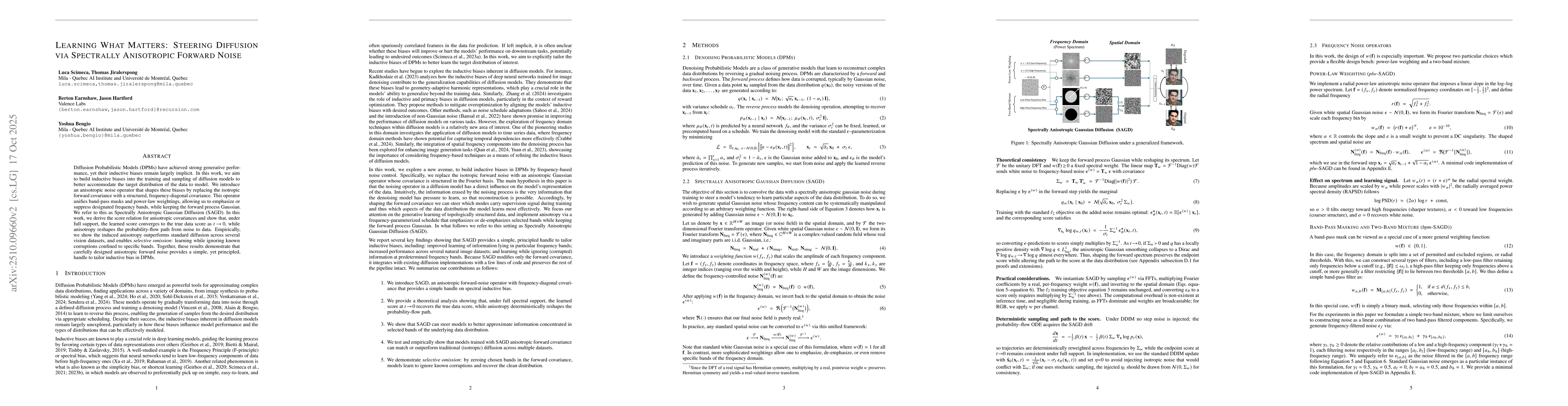 Thumbnail for Learning What Matters: Steering Diffusion via Spectrally Anisotropic
  Forward Noise