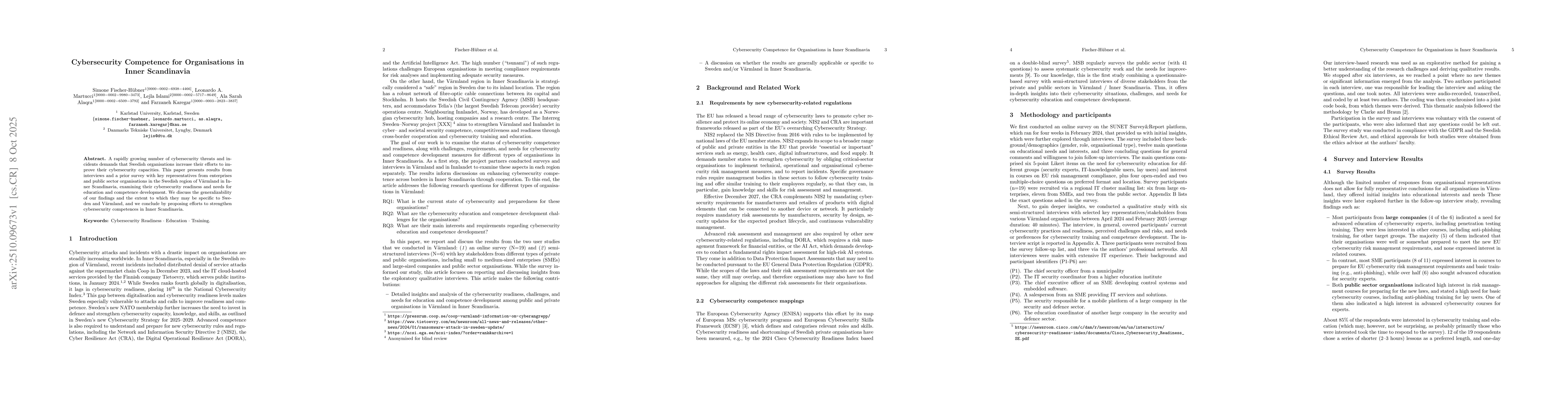 Thumbnail for Cybersecurity Competence for Organisations in Inner Scandinavia