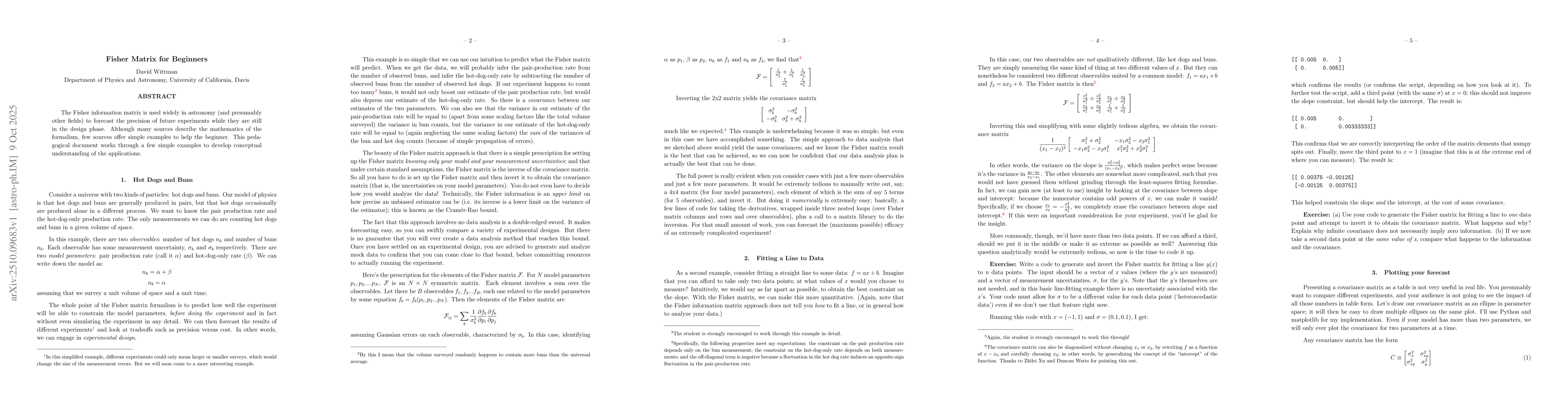 Thumbnail for Fisher Matrix for Beginners