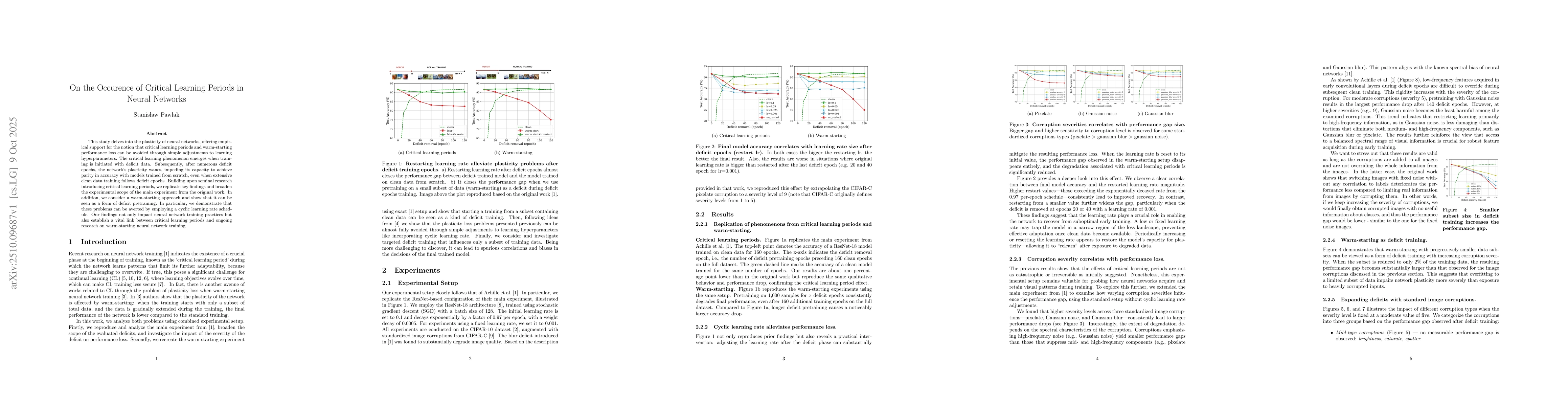 Thumbnail for On the Occurence of Critical Learning Periods in Neural Networks