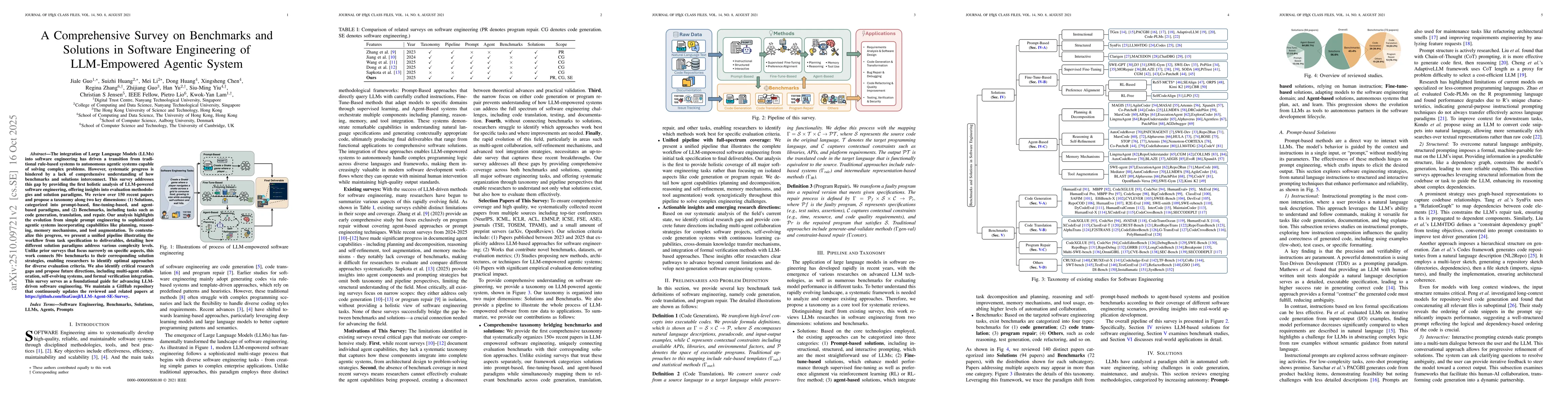 Thumbnail for A Comprehensive Survey on Benchmarks and Solutions in Software
  Engineering of LLM-Empowered Agentic System