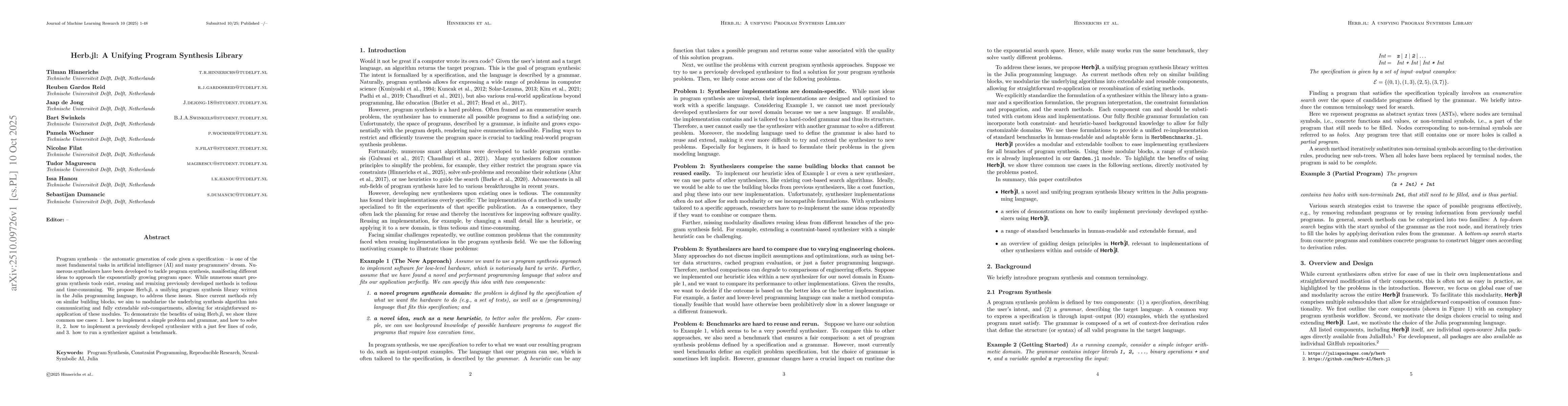 Thumbnail for Herb.jl: A Unifying Program Synthesis Library