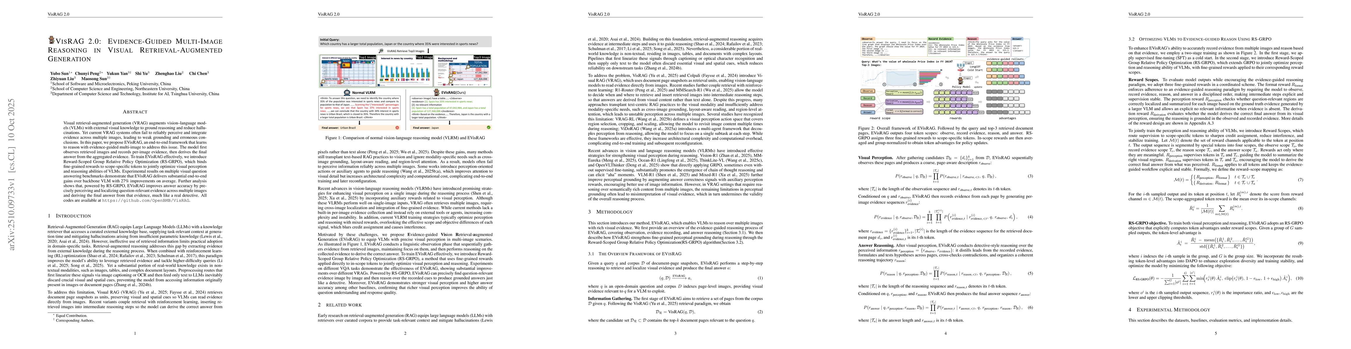 Thumbnail for VisRAG 2.0: Evidence-Guided Multi-Image Reasoning in Visual
  Retrieval-Augmented Generation