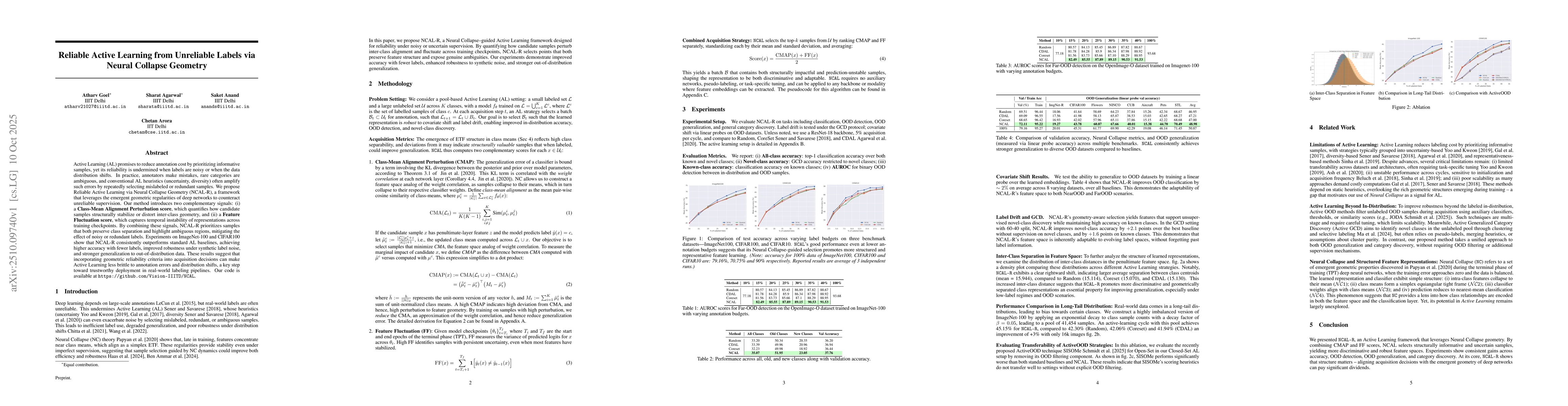 Thumbnail for Reliable Active Learning from Unreliable Labels via Neural Collapse
  Geometry