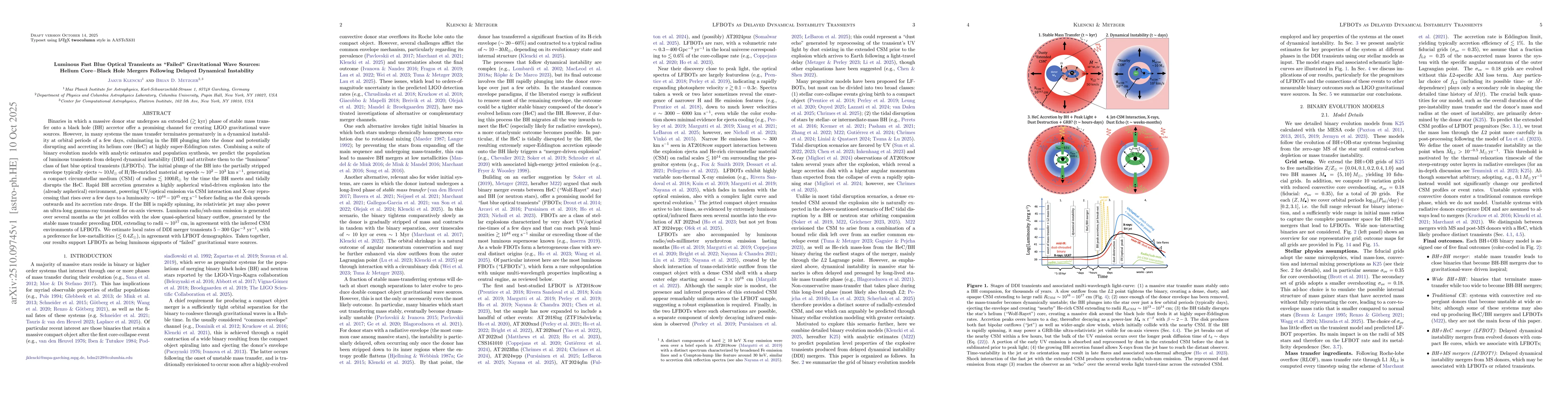 Thumbnail for Luminous Fast Blue Optical Transients as "Failed" Gravitational Wave
  Sources: Helium Core$-$Black Hole Mergers Following Delayed Dynamical
  Instability