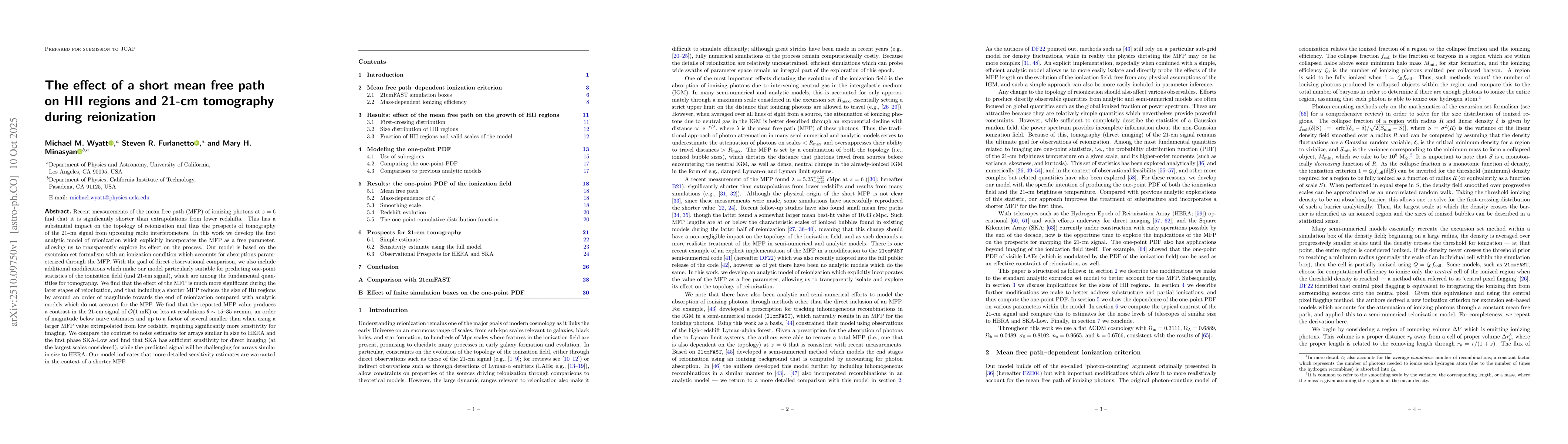 Thumbnail for The effect of a short mean free path on HII regions and 21-cm tomography
  during reionization