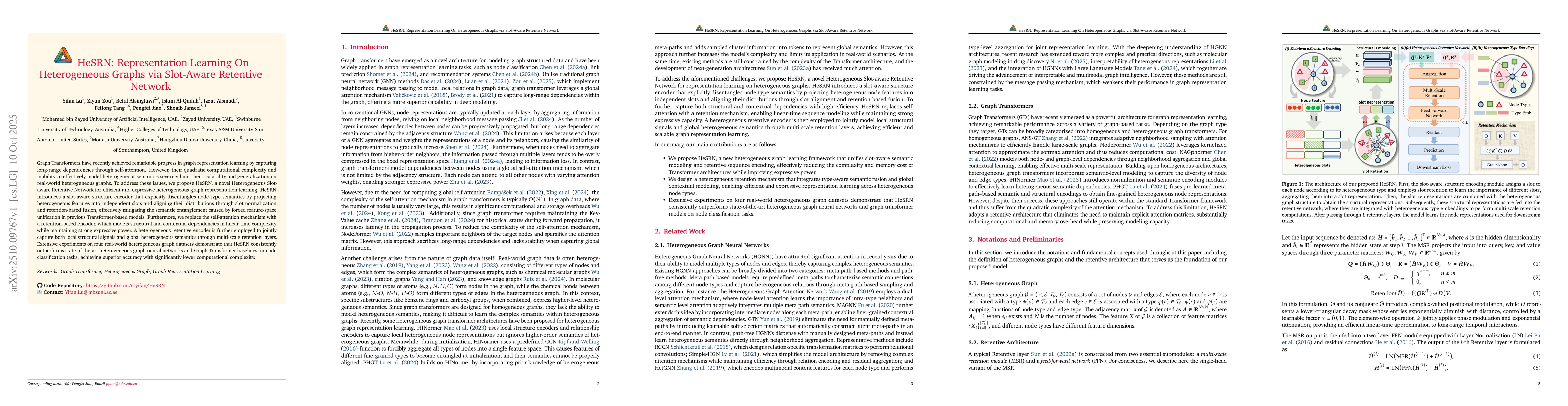 Thumbnail for HeSRN: Representation Learning On Heterogeneous Graphs via Slot-Aware
  Retentive Network