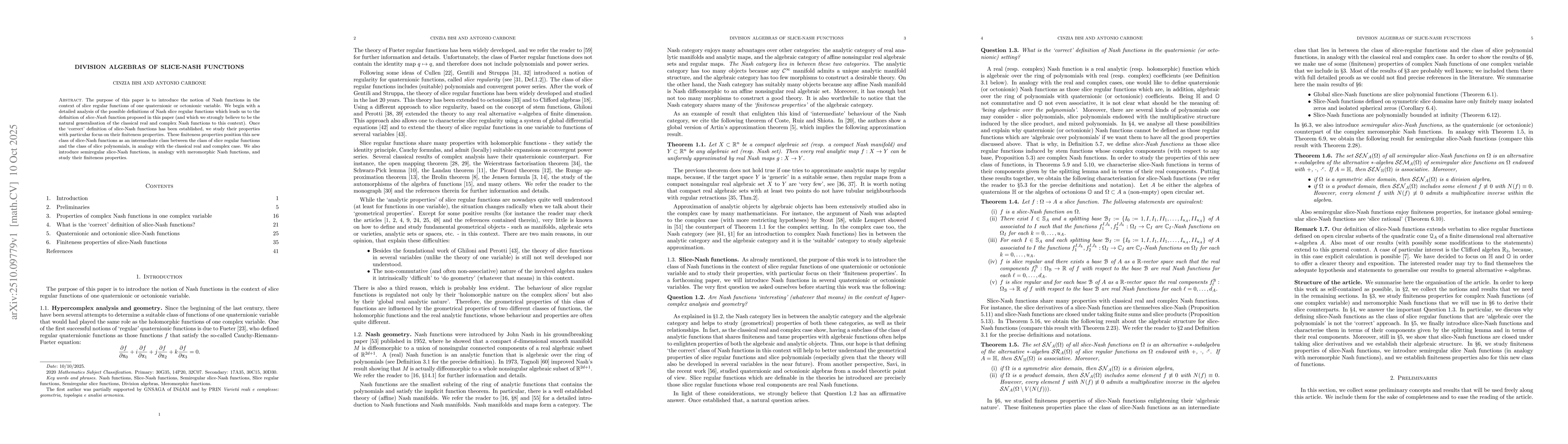 Thumbnail for Division algebras of slice-Nash functions