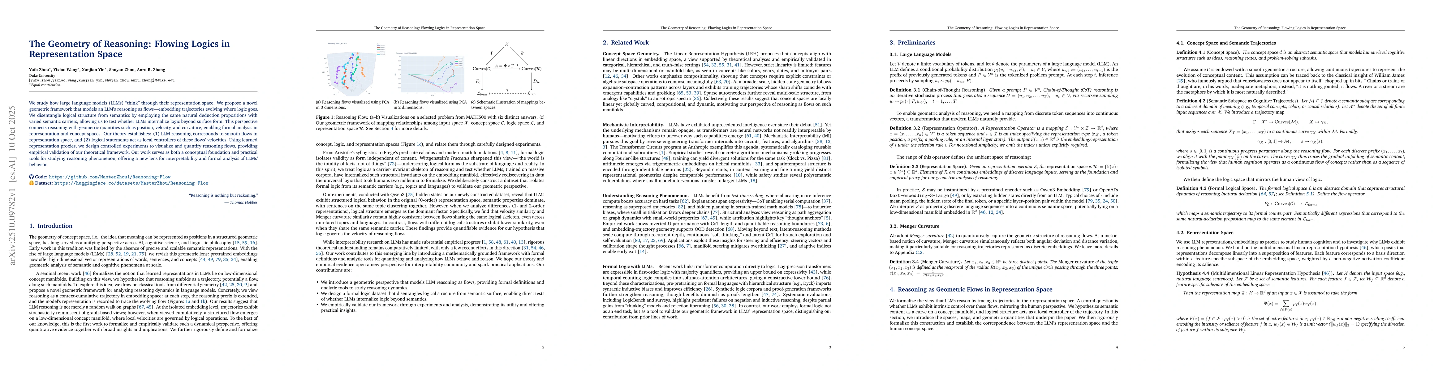 Thumbnail for The Geometry of Reasoning: Flowing Logics in Representation Space