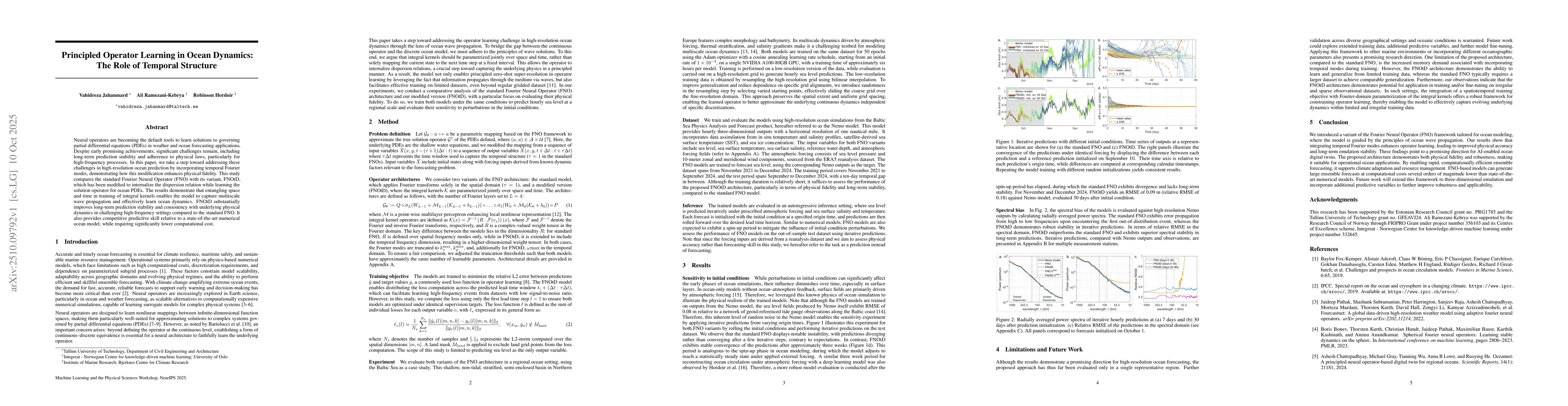 Thumbnail for Principled Operator Learning in Ocean Dynamics: The Role of Temporal
  Structure