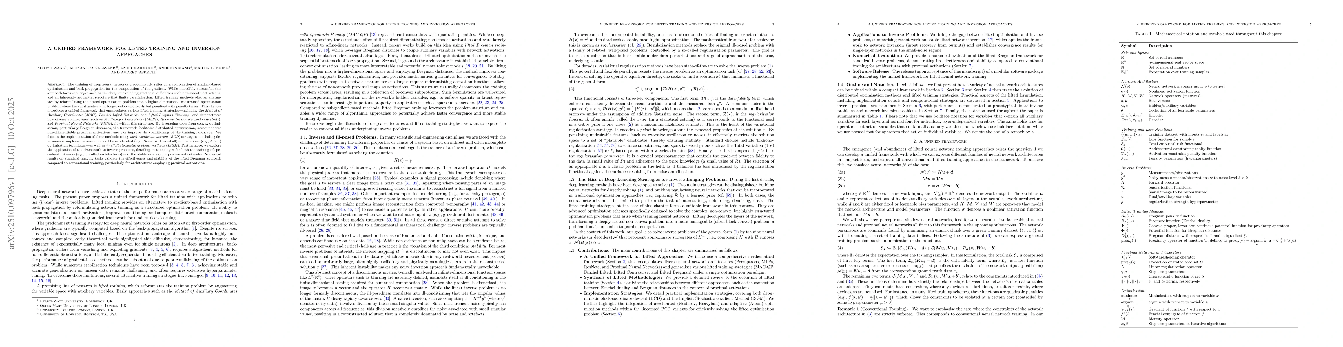 Thumbnail for A Unified Framework for Lifted Training and Inversion Approaches
