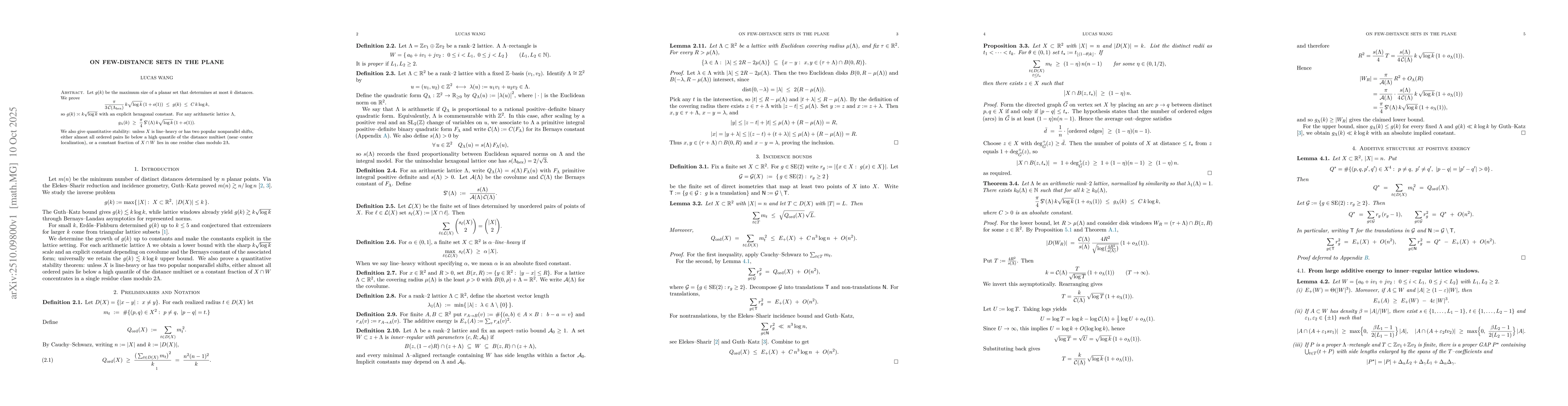 Thumbnail for On Few-Distance Sets in the Plane