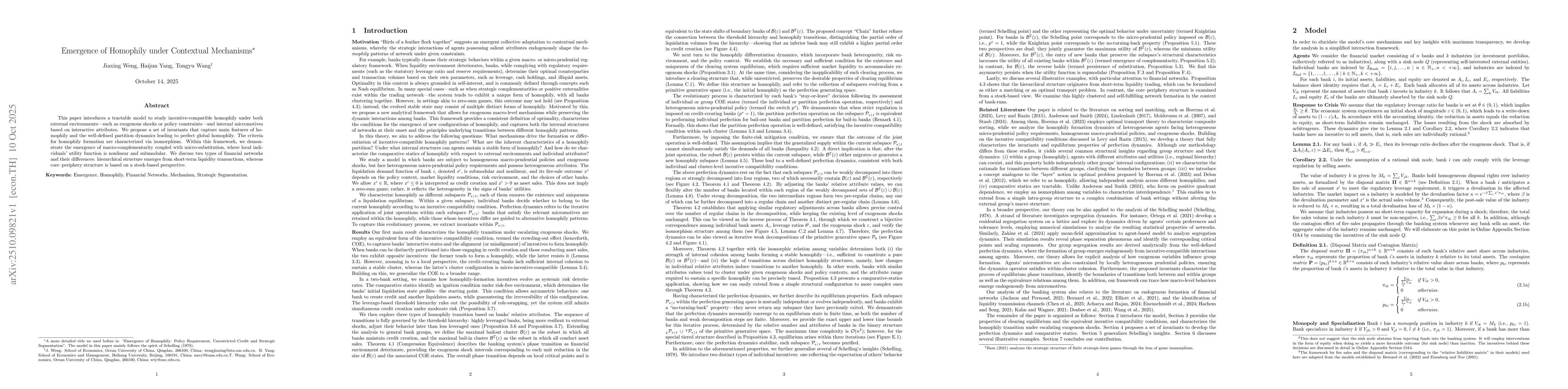 Thumbnail for Emergence of Homophily under Contextual Mechanisms