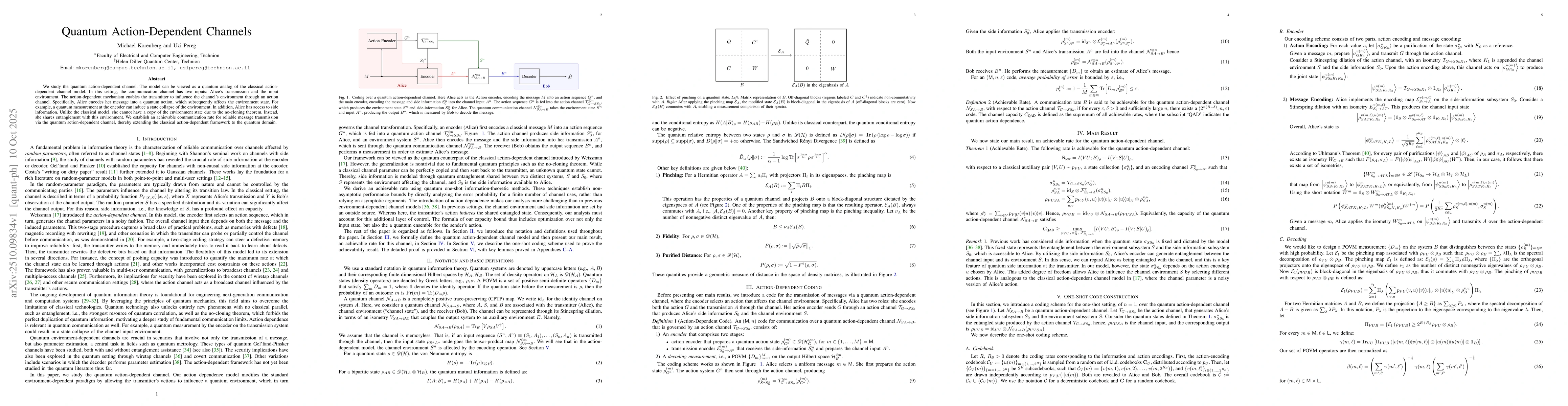 Thumbnail for Quantum Action-Dependent Channels