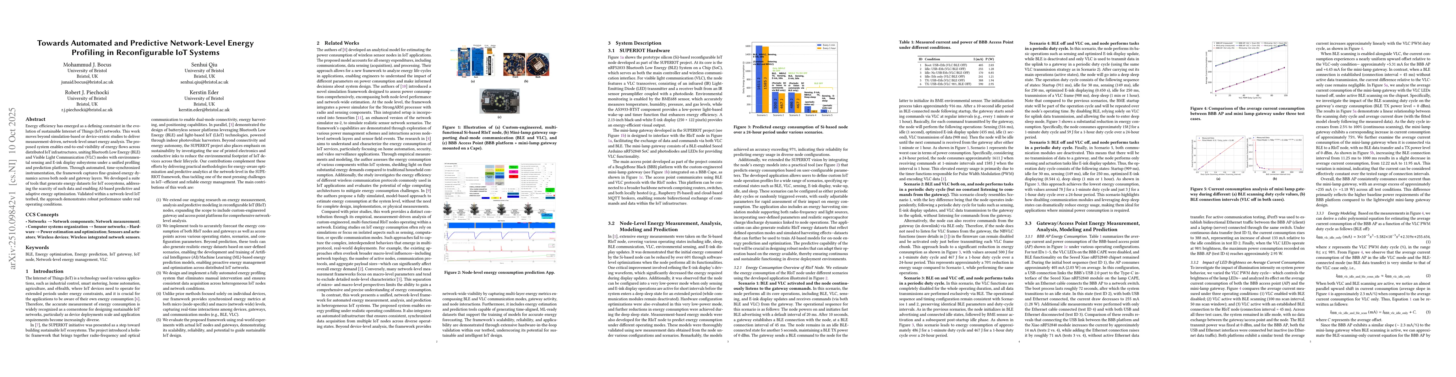 Thumbnail for Towards Automated and Predictive Network-Level Energy Profiling in
  Reconfigurable IoT Systems