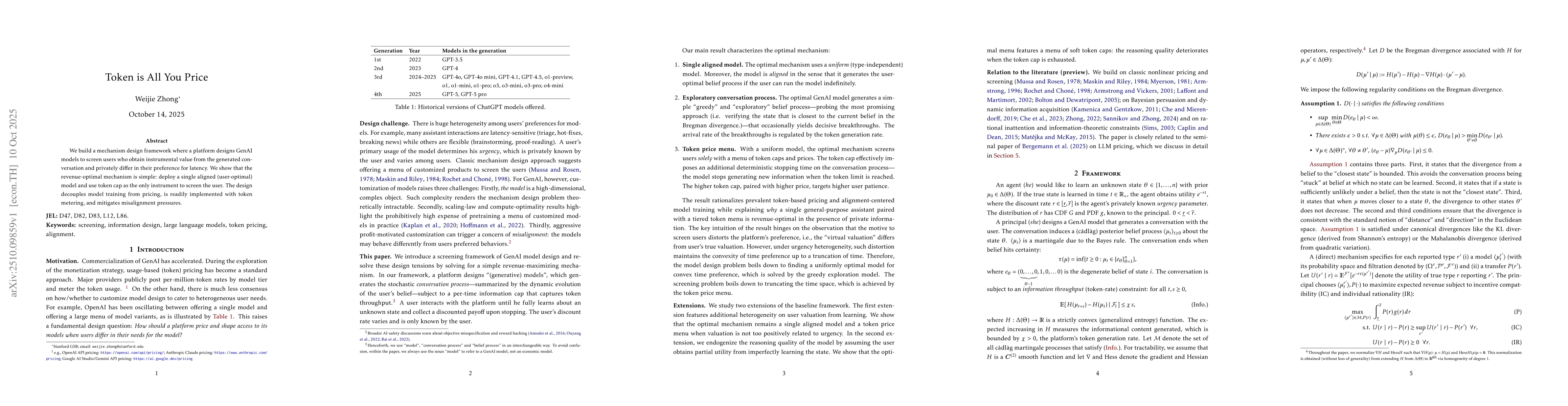 Thumbnail for Token is All You Price