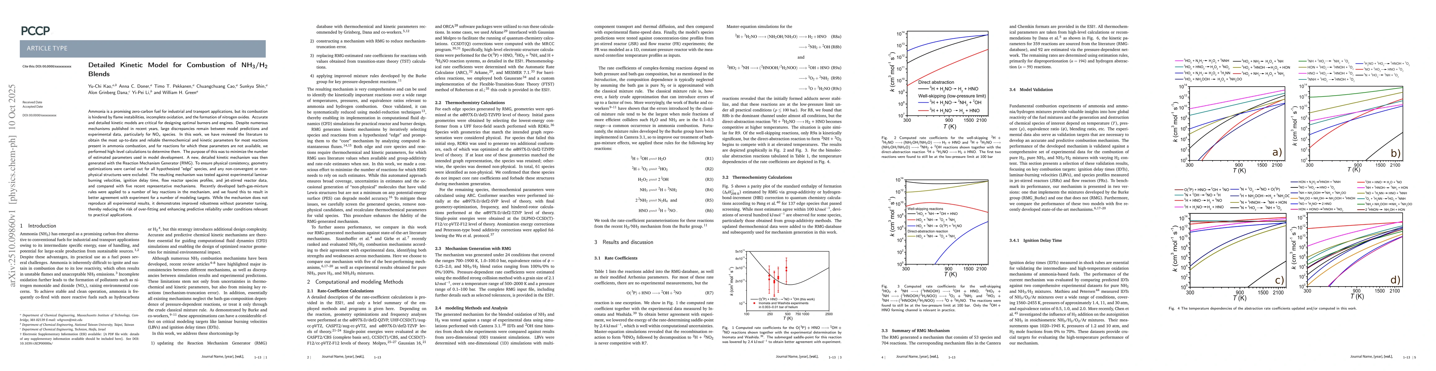 Thumbnail for Detailed Kinetic Model for Combustion of NH3/H2 Blends