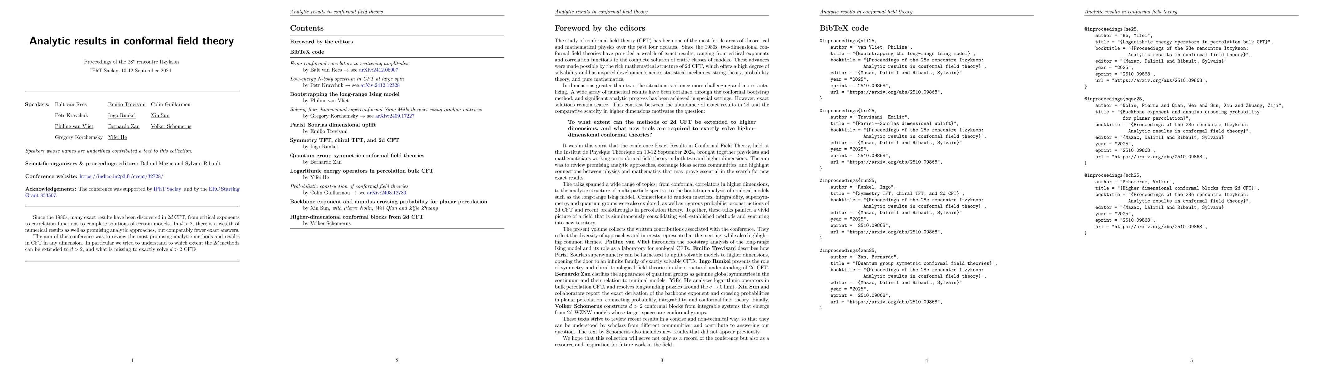 Thumbnail for Analytic results in conformal field theory