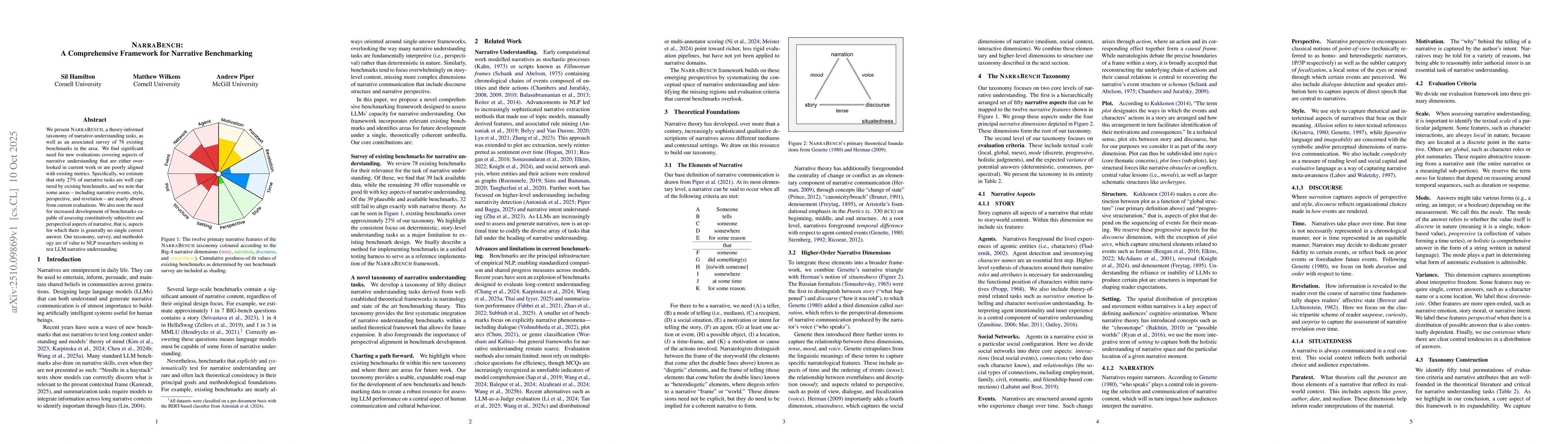 Thumbnail for NarraBench: A Comprehensive Framework for Narrative Benchmarking