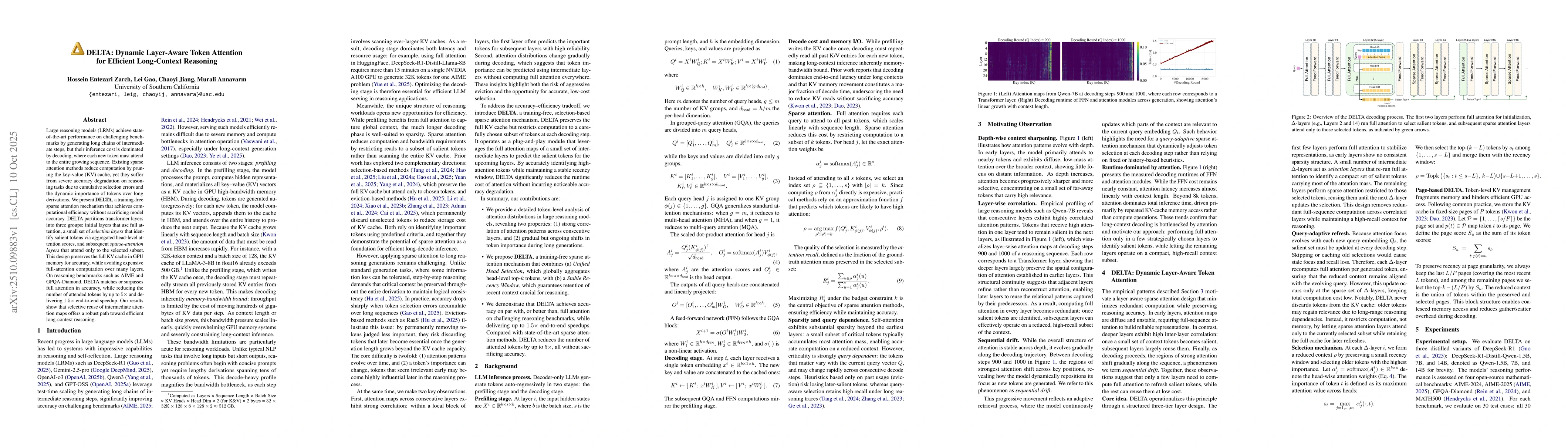 Thumbnail for DELTA: Dynamic Layer-Aware Token Attention for Efficient Long-Context
  Reasoning