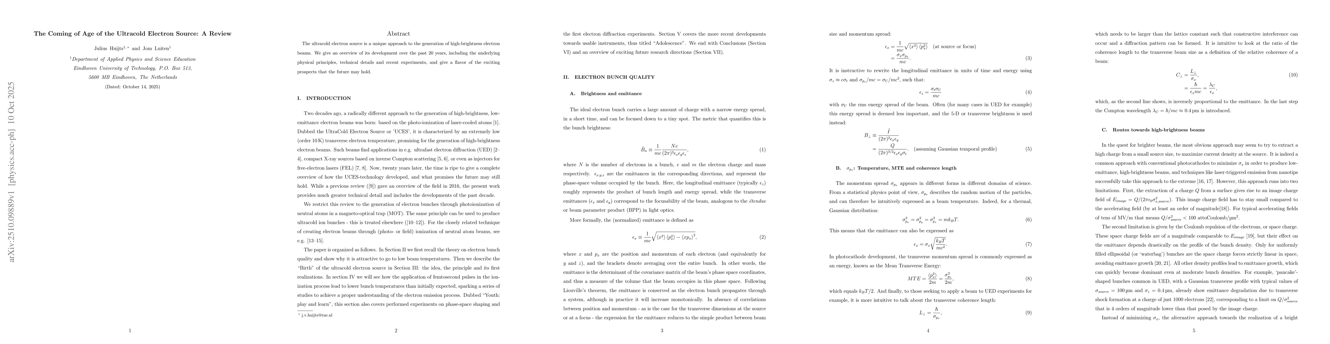 Thumbnail for The Coming of Age of the Ultracold Electron Source: A Review