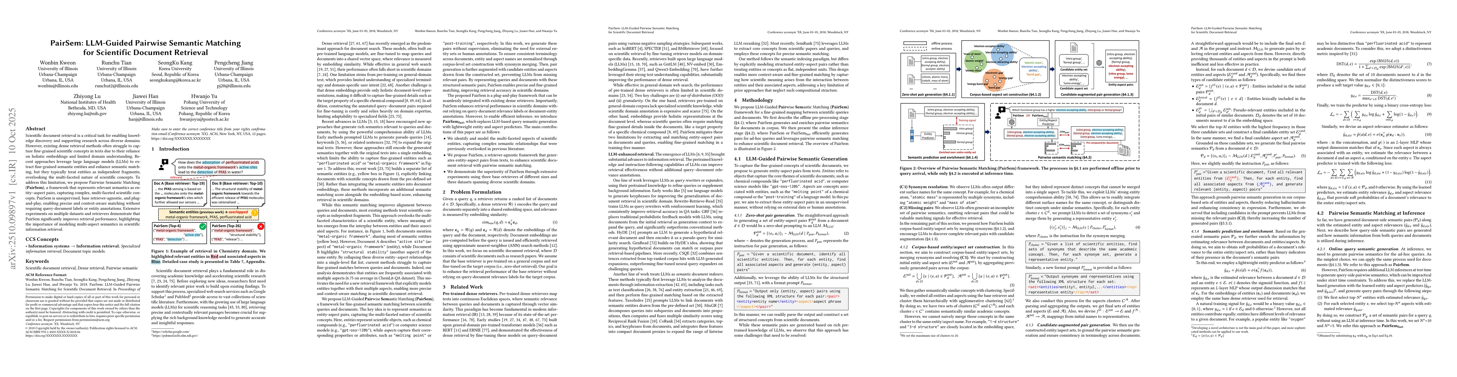 Thumbnail for PairSem: LLM-Guided Pairwise Semantic Matching for Scientific Document
  Retrieval