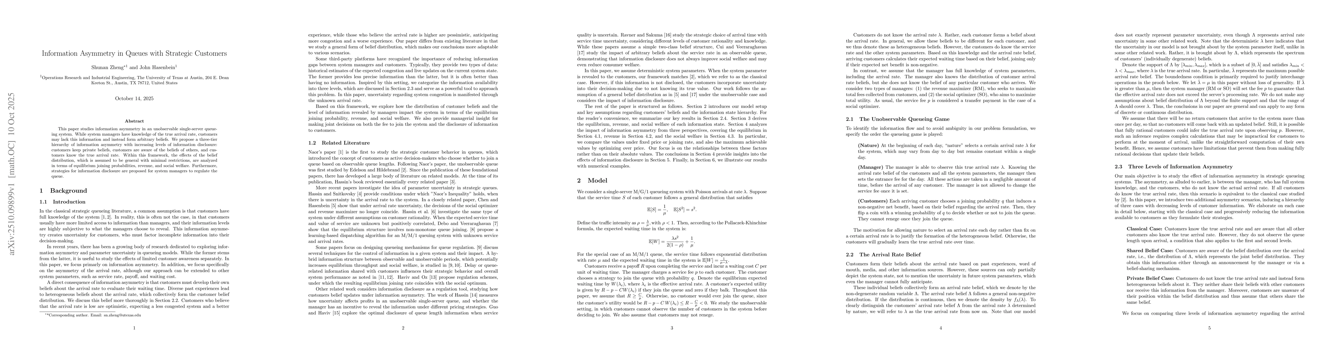 Thumbnail for Information Asymmetry in Queues with Strategic Customers