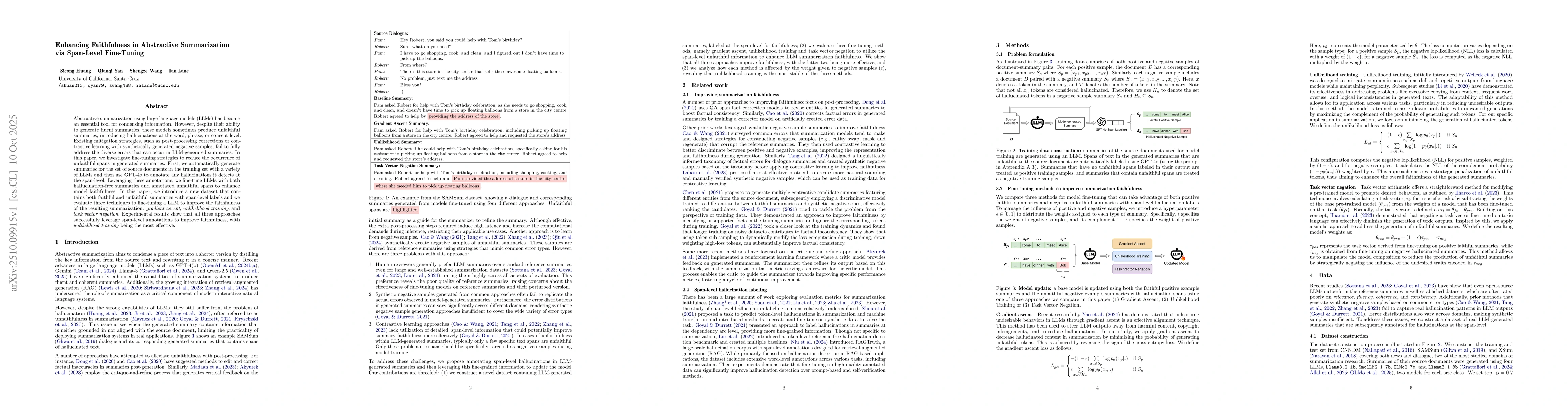 Thumbnail for Enhancing Faithfulness in Abstractive Summarization via Span-Level
  Fine-Tuning