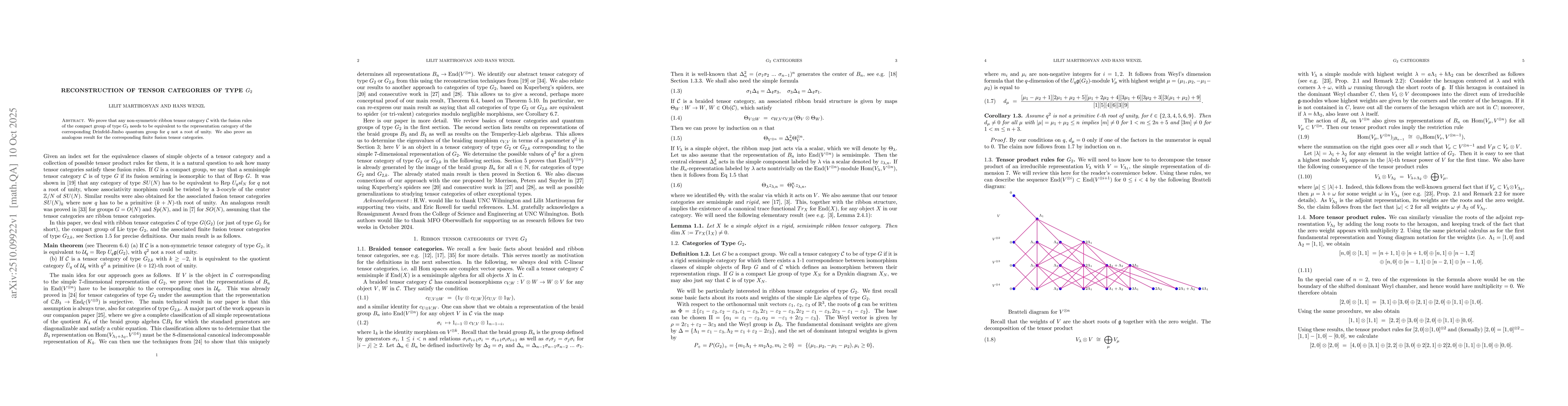 Thumbnail for Reconstruction of tensor categories of type $G_2$