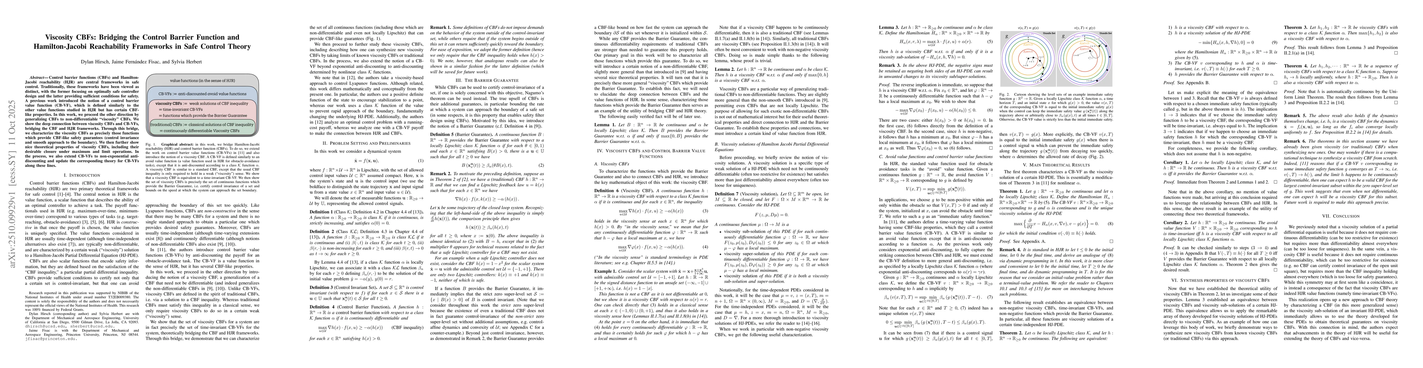 Thumbnail for Viscosity CBFs: Bridging the Control Barrier Function and
  Hamilton-Jacobi Reachability Frameworks in Safe Control Theory