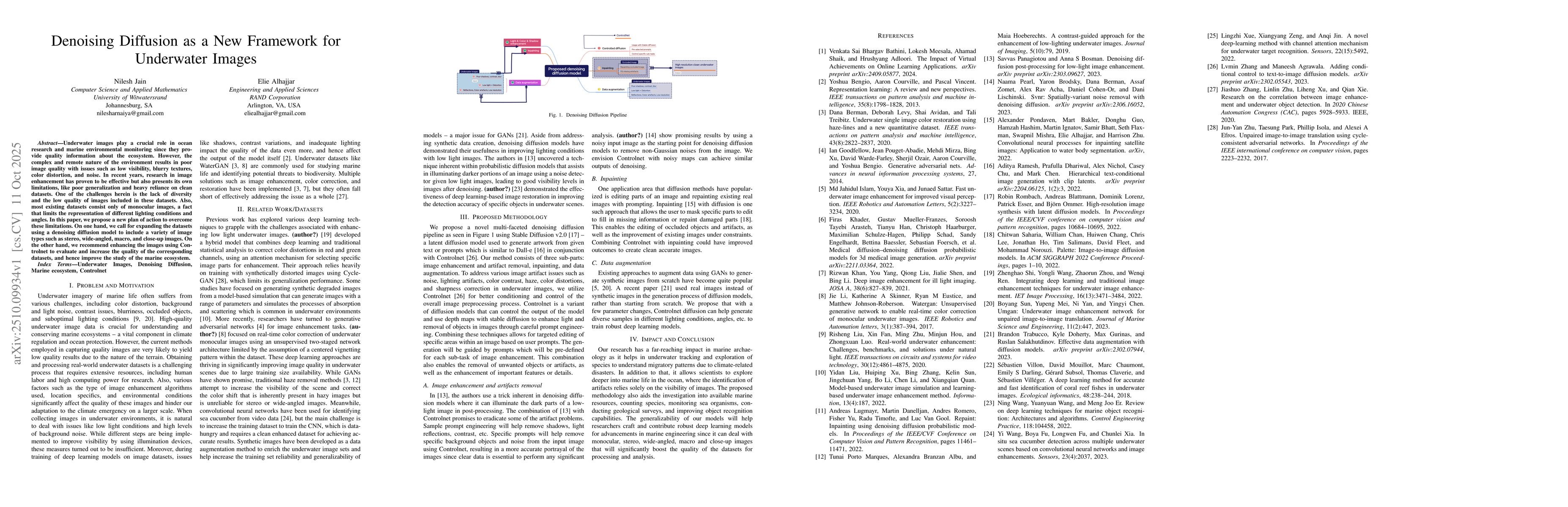 Thumbnail for Denoising Diffusion as a New Framework for Underwater Images